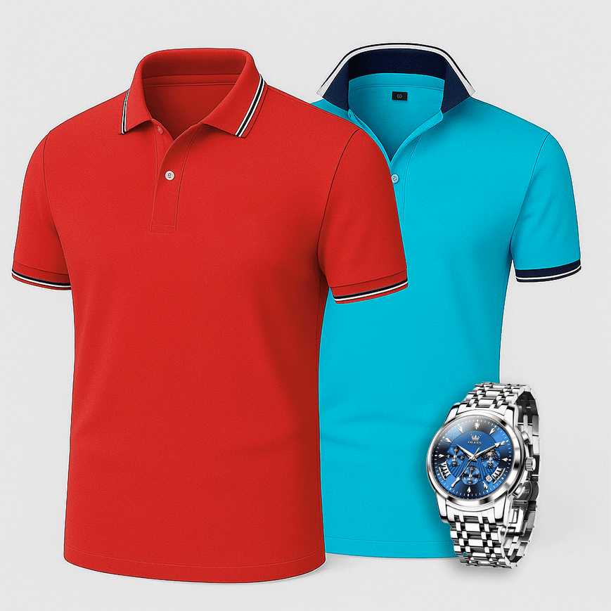 [Buy 2 Pay 1] Hugo Boss Premiere Polo Shirts + Exclusive Premium Watch