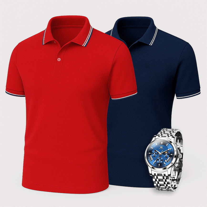 [Buy 2 Pay 1] Hugo Boss Premiere Polo Shirts + Exclusive Premium Watch